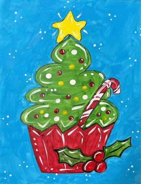 \u201cChristmas Tree Cupcake" In-Studio Paint Party!