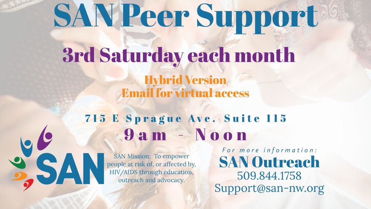 SAN Peer Support - 3rd Saturday of the month