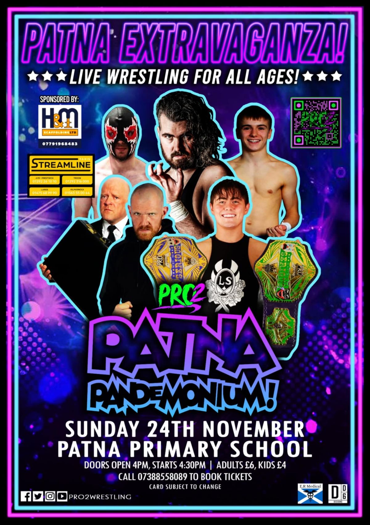 Pro2 Wrestling Presents - Patna Pandemonium Sun 24th November - Patna Extravaganza FAMILY FRIENDLY