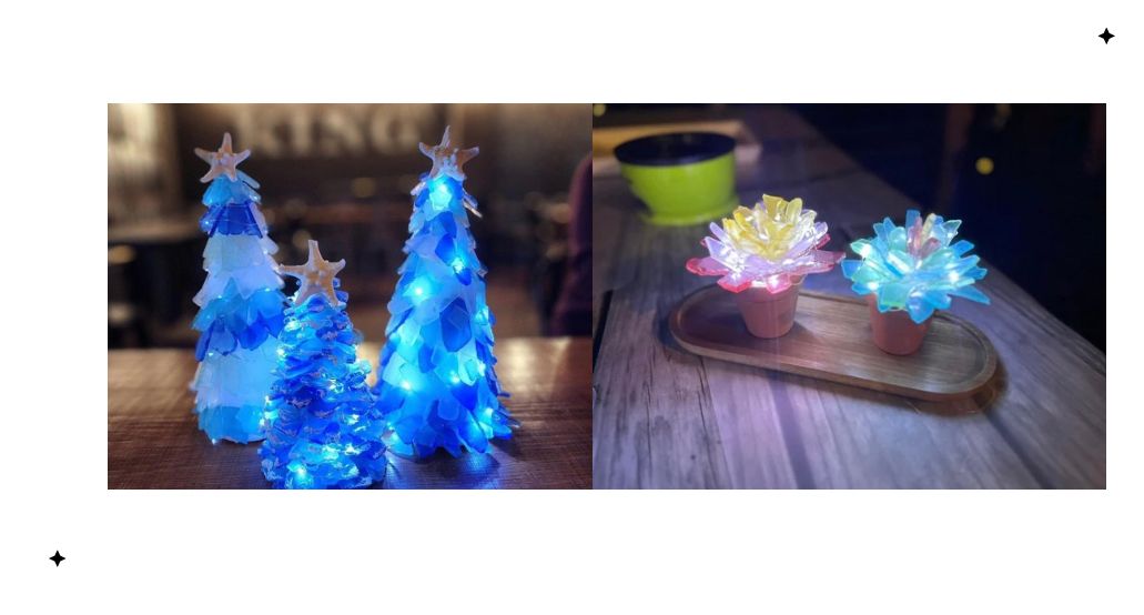 Sea-Inspired Glass Trees & Succulents