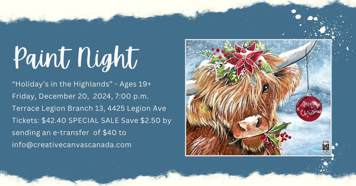 TERRACE: "Holiday's in the Highlands" Friday, December 20,2024 - 7 p.m. @ Terrace Legion