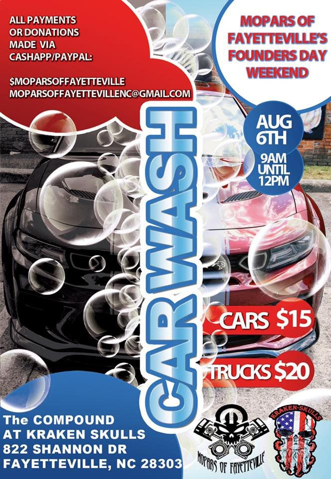 Mopars of Fayetteville Car Wash, KrakenSkulls, Fayetteville, 6 August 2022
