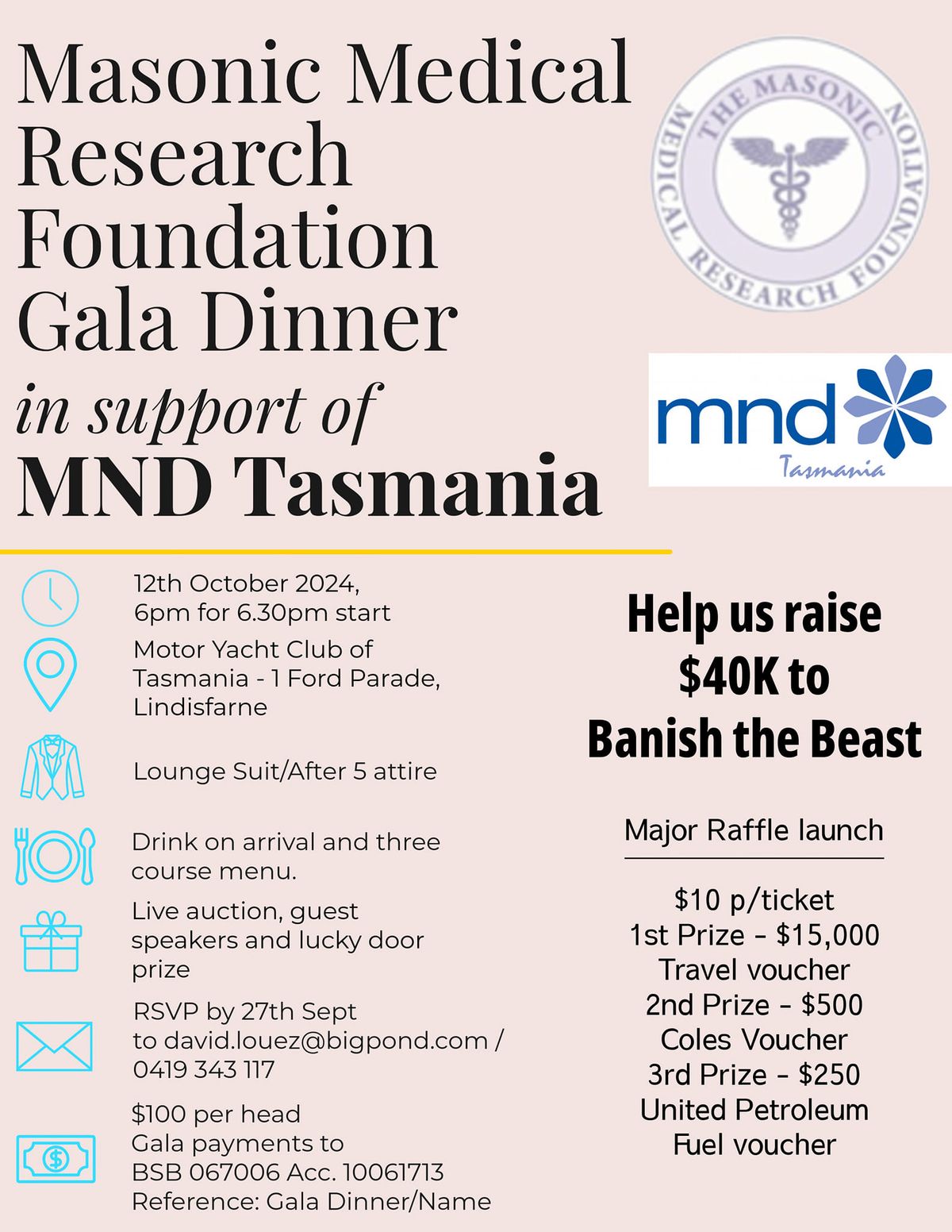 MND Tas - Masonic Medical Research Foundation Gala Fundraising Dinner