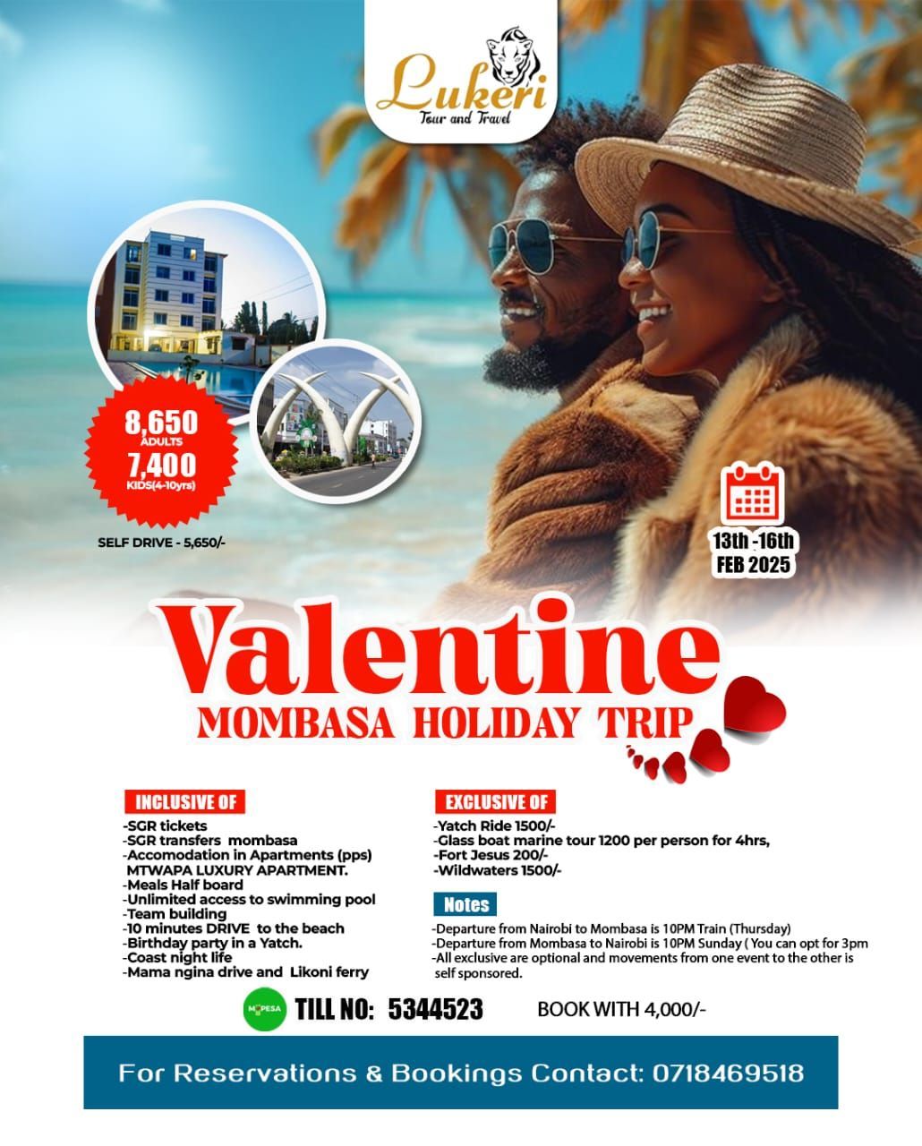 VALENTINE - MOMBASA HOLIDAY TRIP