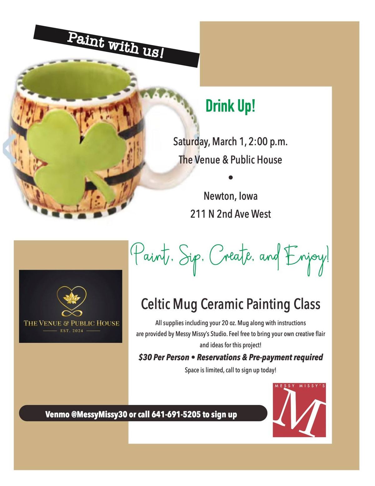 Celtic Mug Painting Class