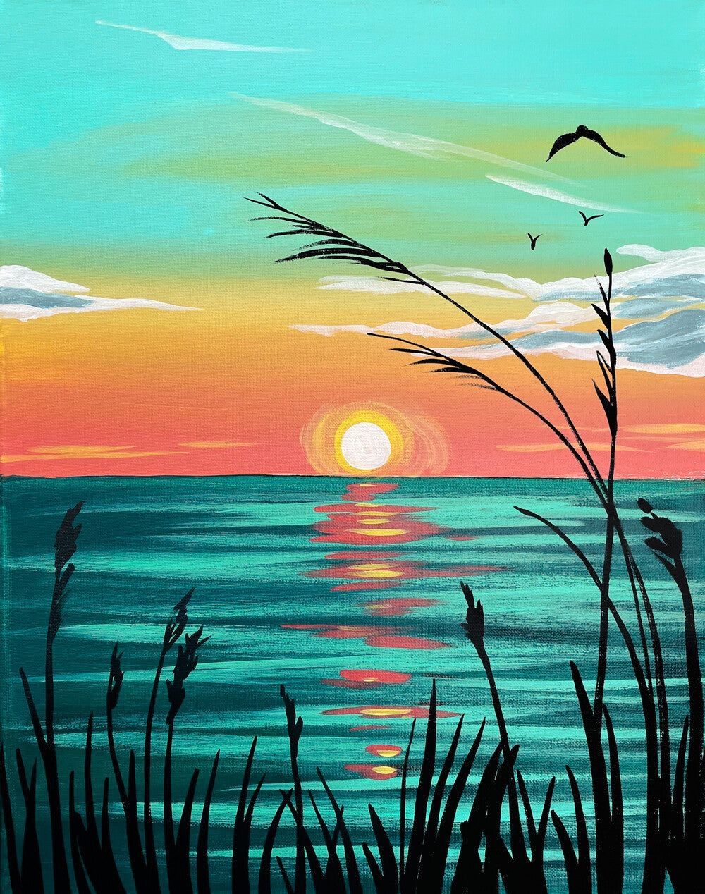 Lake Sunset Canvas Painting Experience with Heather at Simply Delicious, Aldridge 