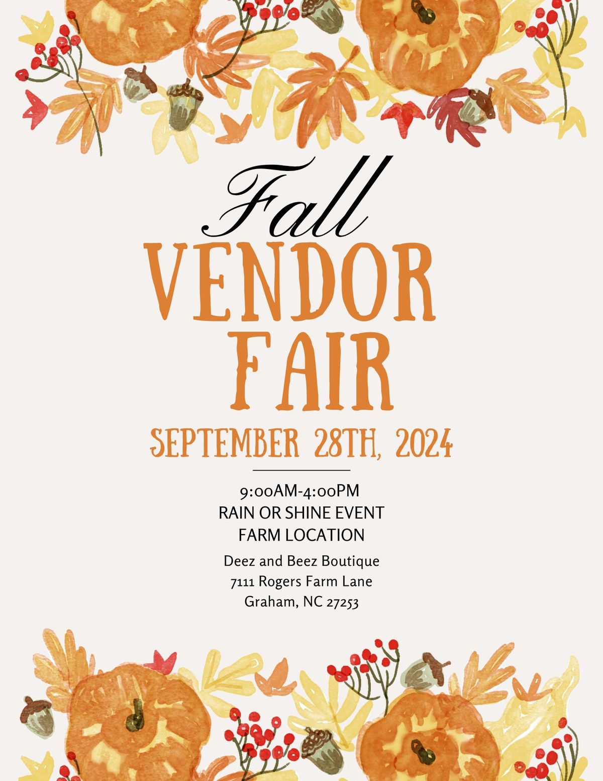 Fall Vendor Fair 