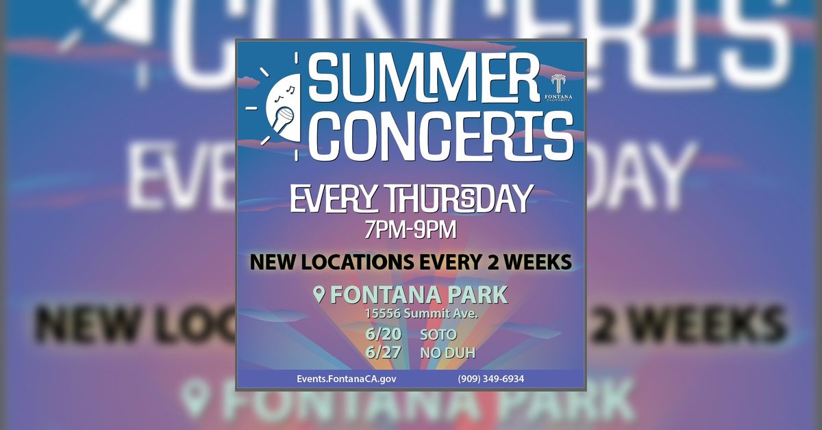 Summer Concerts - No Duh