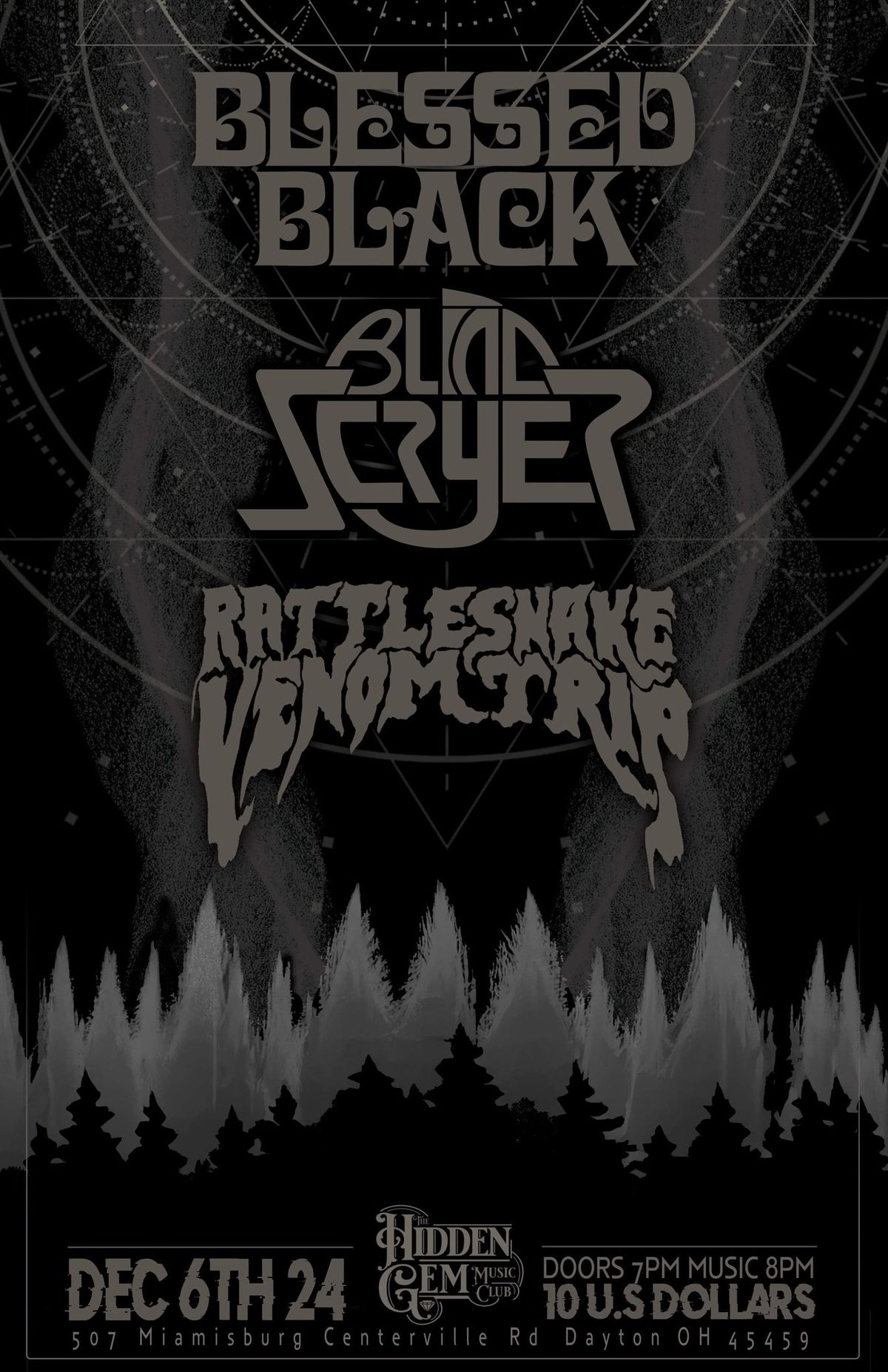 December doom @ The Hidden Gem feat. Blessed Black, Blind Scryer, and Rattlesnake Venom Trip