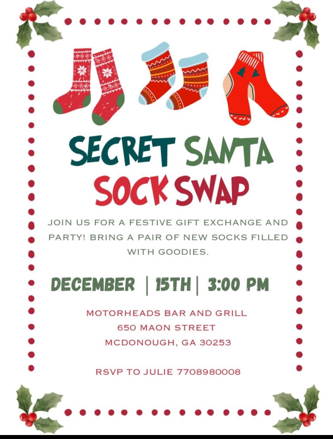 Christmas Party and Sock Exchange 