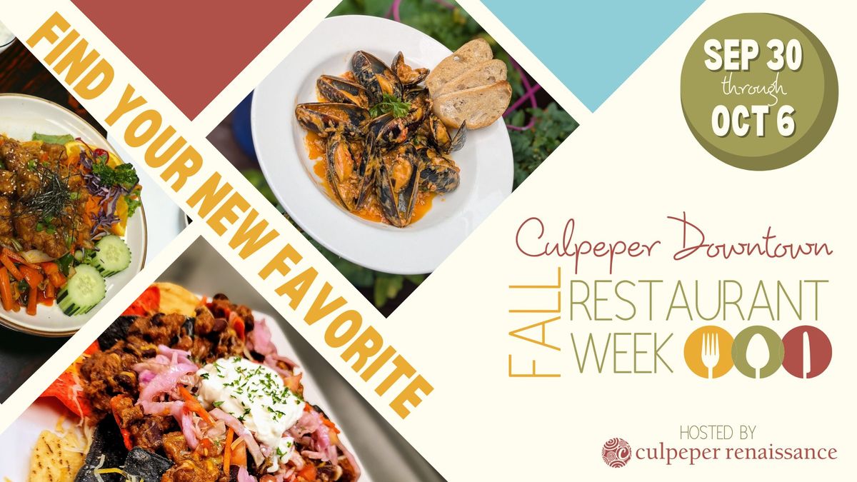 Culpeper Downtown Fall Restaurant Week