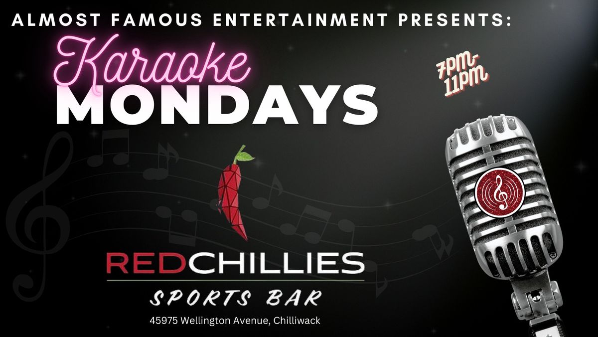 Karaoke Mondays at Red Chillies Sports Bar