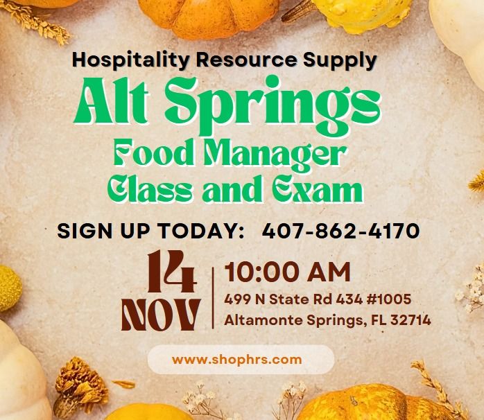 Altamonte Springs Food Manager Class