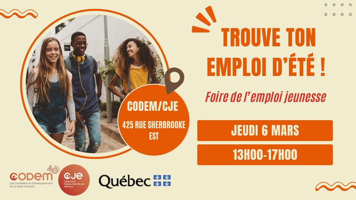 Foire de l'emploi jeunesse - Trouve ton job d'\u00e9t\u00e9 ! 