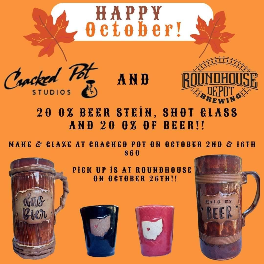 Collaboration of pottery and beer. Create a unique Beer Stein making and a shot