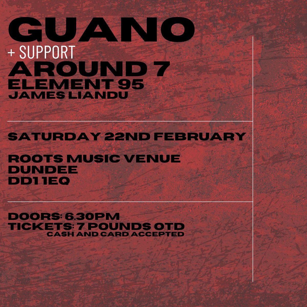 GUANO + Around 7, Element 95 & James Liandu (Live @ Roots, Dundee)