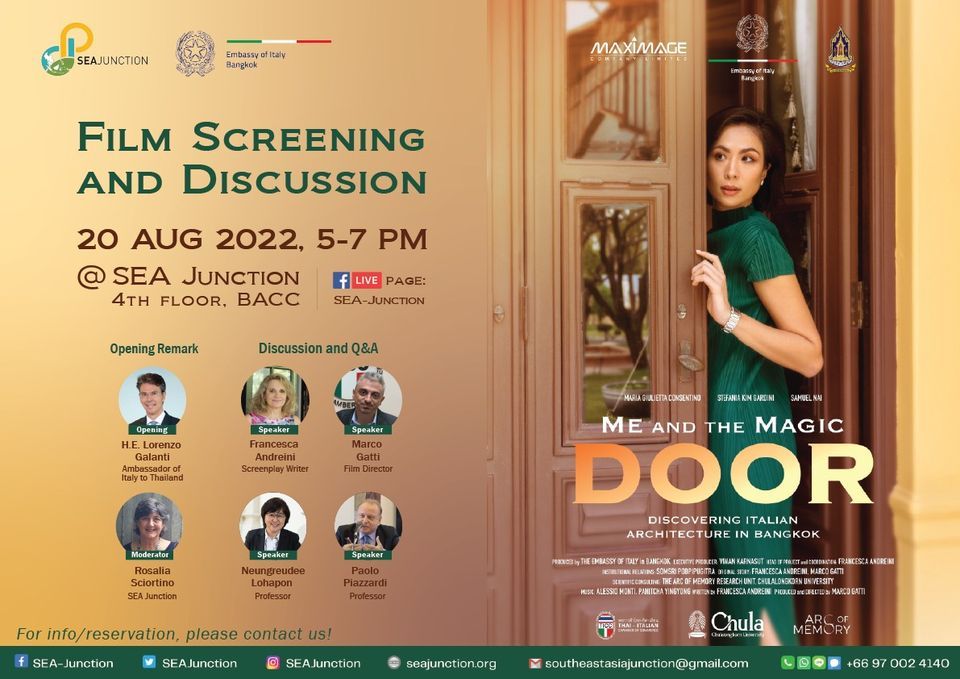 Film Screening and Discussion \u201cMe and the Magic Door: Discovering Italian Architecture in Bangkok\u201d