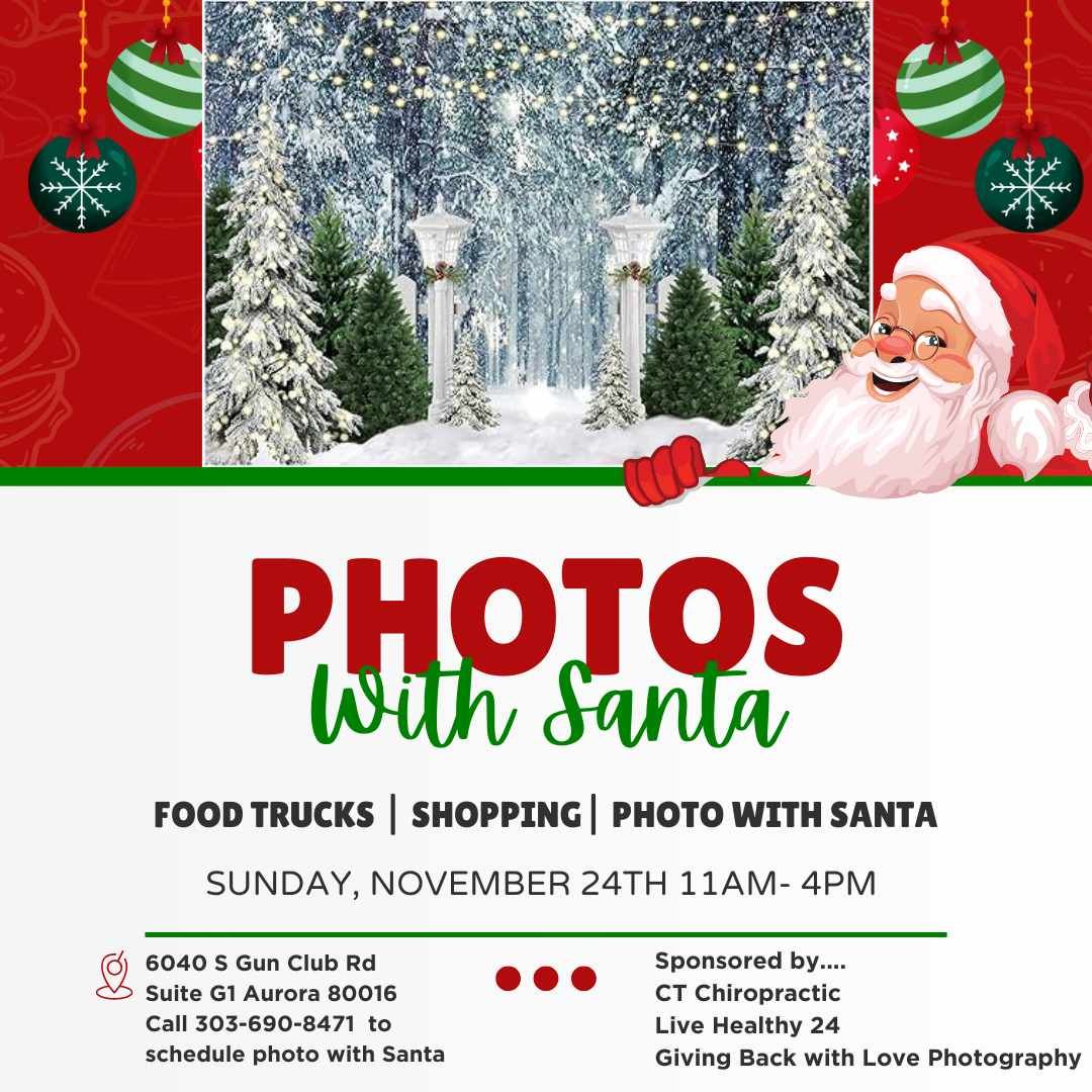 Photos with Santa, shopping, and food