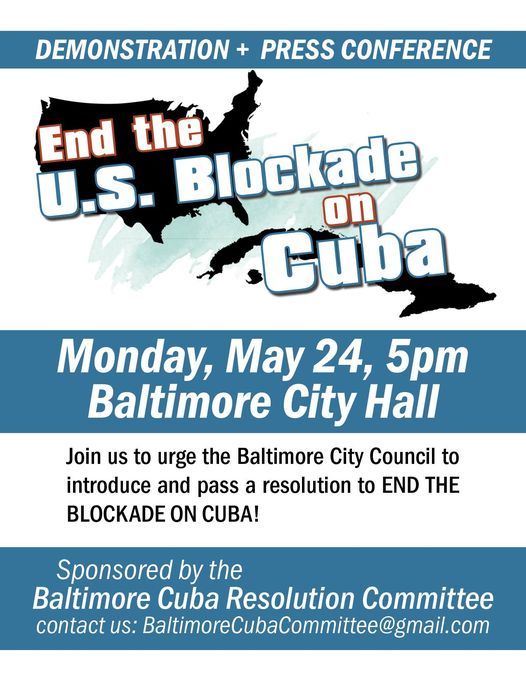 Baltimore says: End the blockade on Cuba! Pass the resolution!
