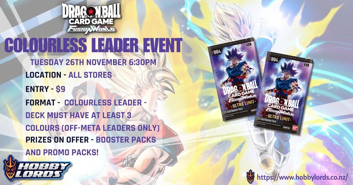 Dragon Ball Super: Fusion World - Colourless Leader Event!