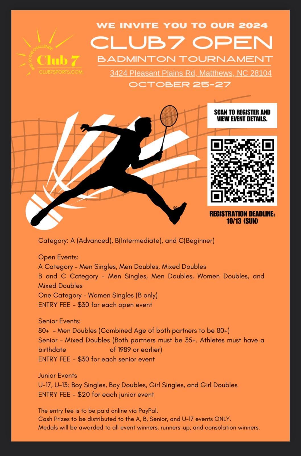 2024 Club7 Open Badminton Tournament