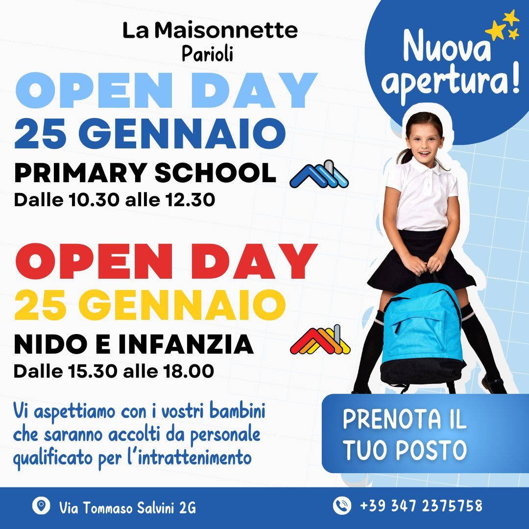 Open Day a La Maisonnette Parioli \u2013 Nido, Infanzia e Scuola Primaria! \ud83c\udf1f 