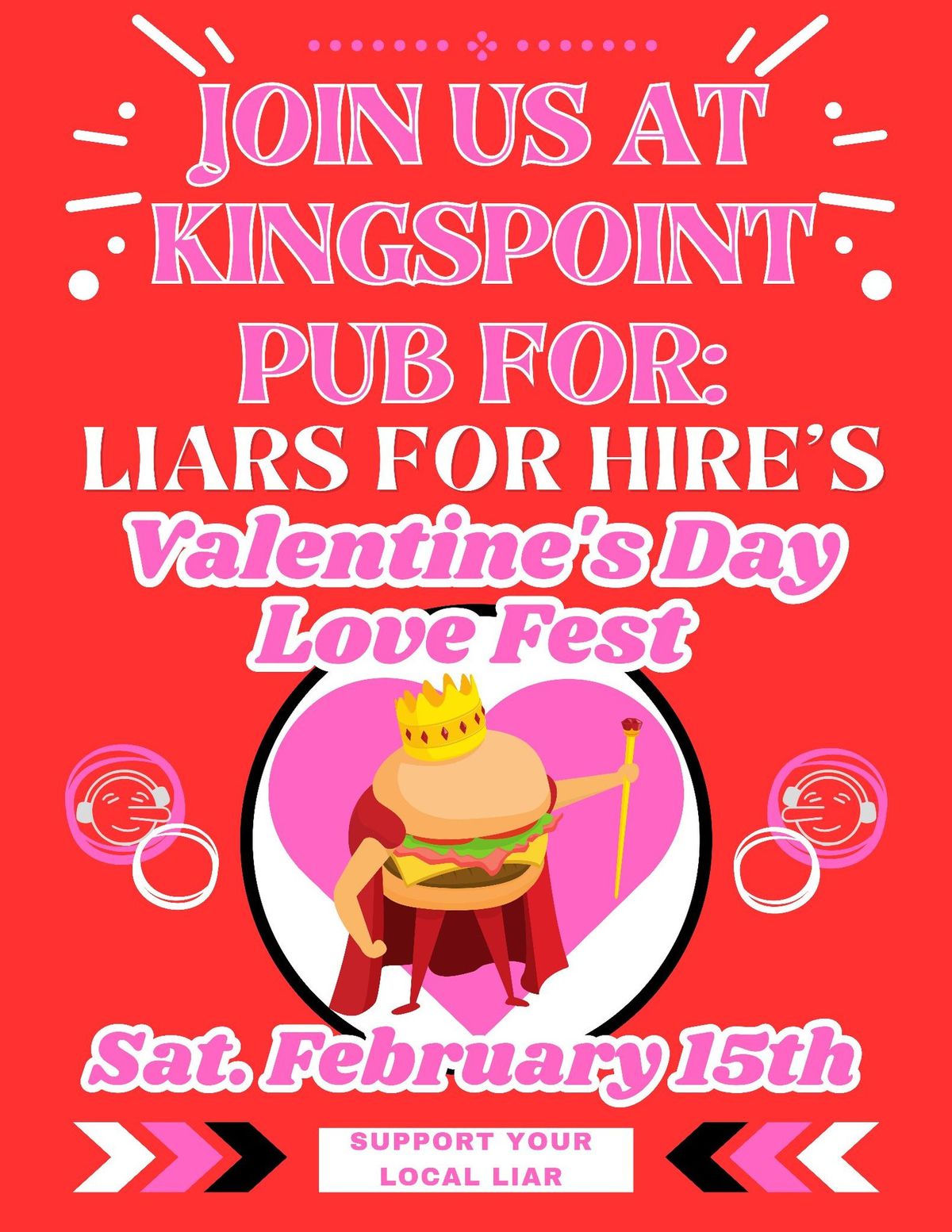 Liars for Hire's Valentine's Day Love Fest at Kingspoint Pub!