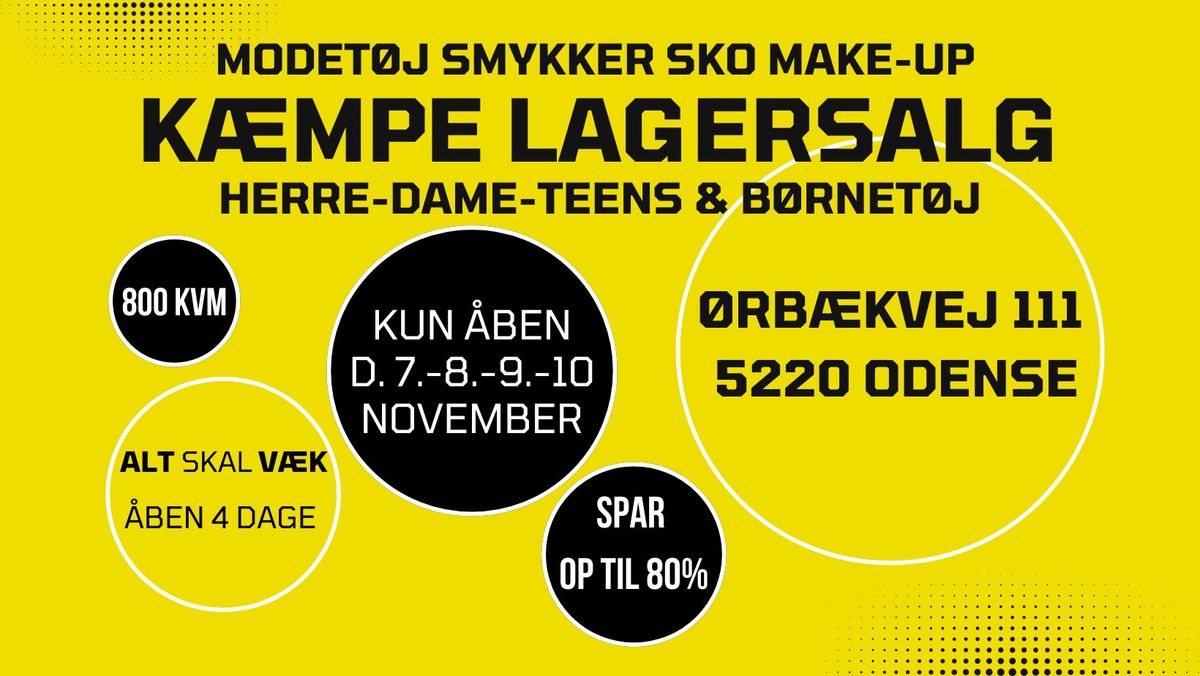 K\u00c6MPE LAGERSALG I ODENSE!