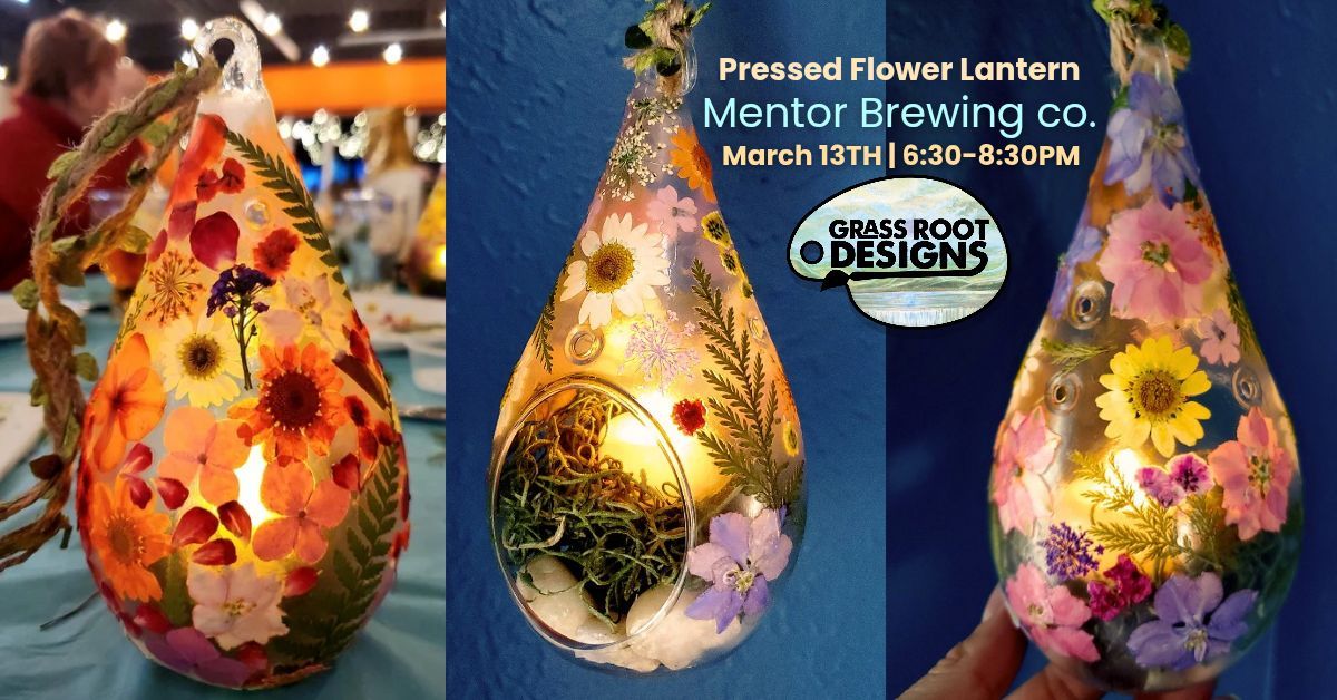 Pressed Flower Flickering Lantern | Mentor Brewing Co.