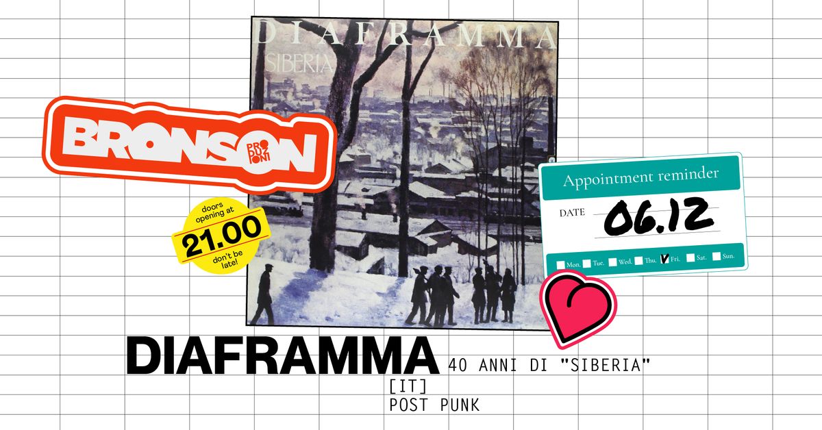 Diaframma - 40 anni di "Siberia" - Bronson, Ravenna