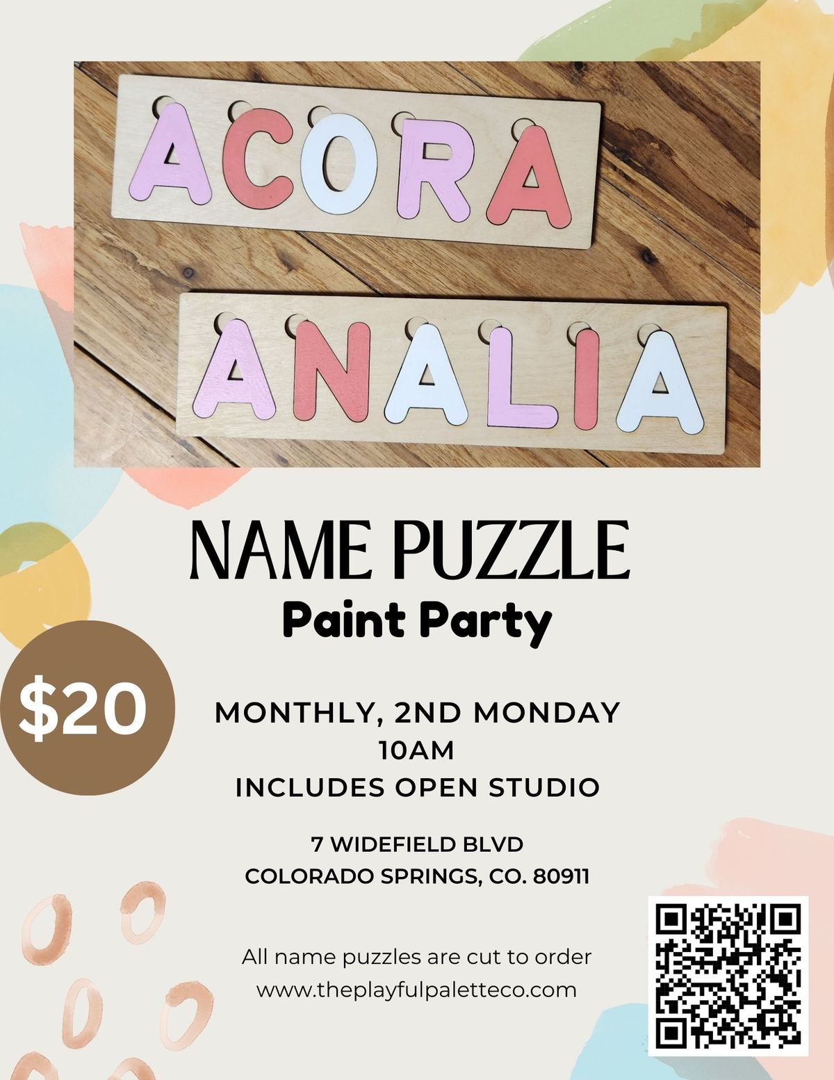 Name Puzzle Paint Party