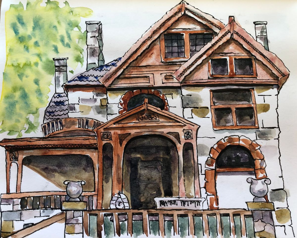 cre-ART-ivity Class with Paula Watson-Lakamp - Archi-sketching w\/ink and watercolor pencils