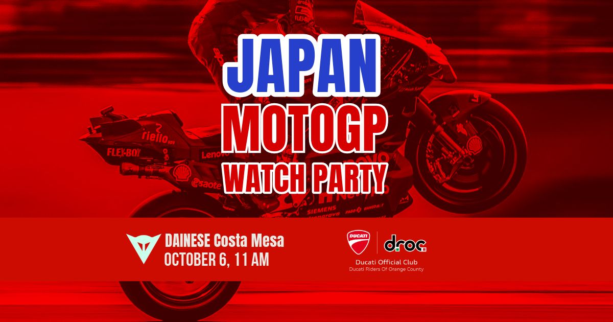 DROC Watch the 2024 Japanese MotoGP at Dainese OC