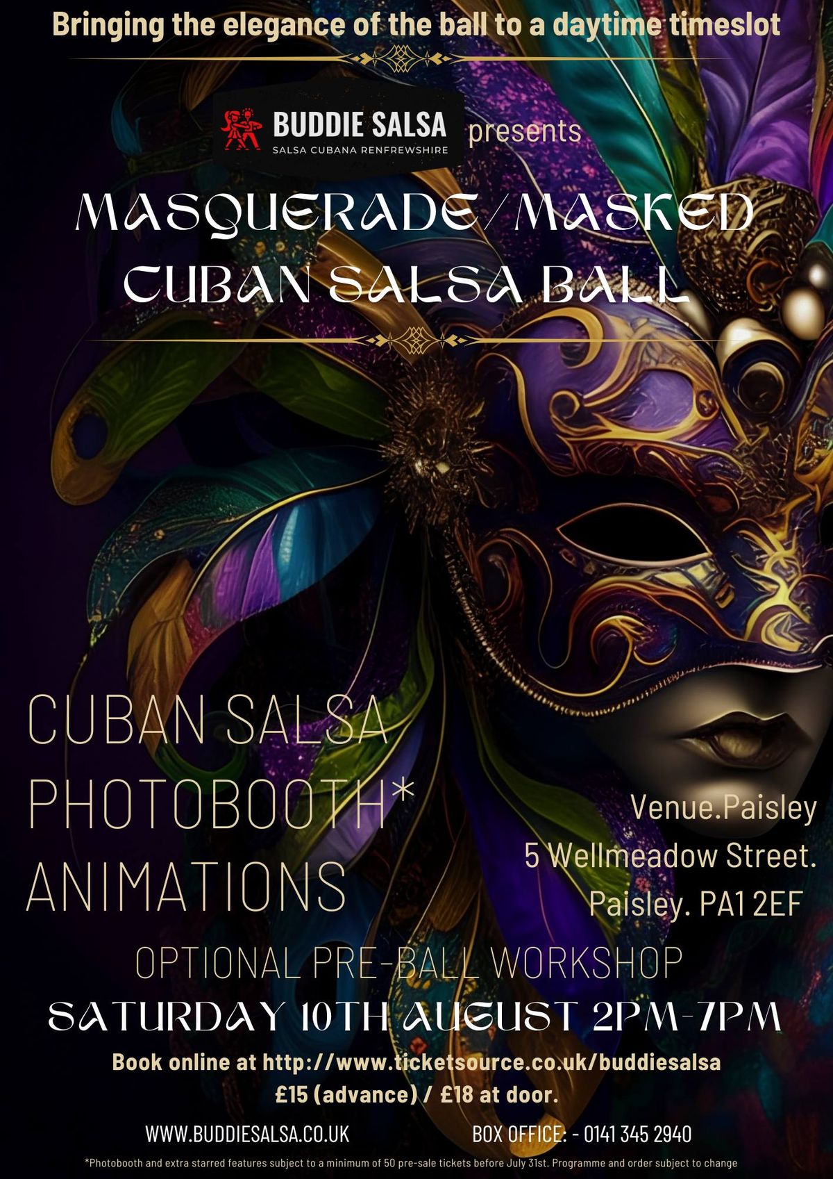 Masked\/Masquerade Cuban Salsa Ball @ Venue Paisley