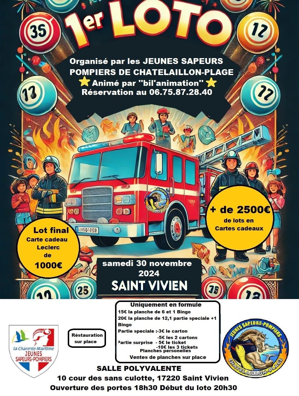 Grand Loto des Jeunes Sapeurs-Pompiers de Ch\u00e2telaillon-Plage