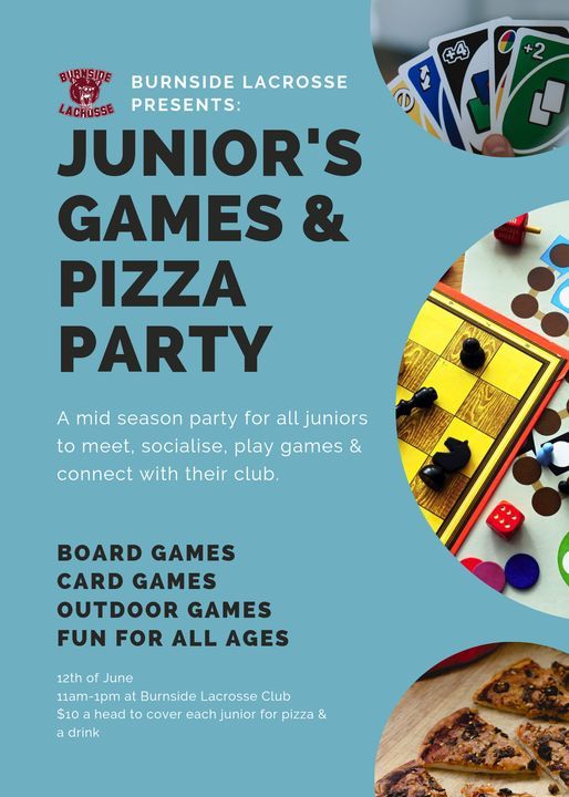 Junior's Games & Pizza Party