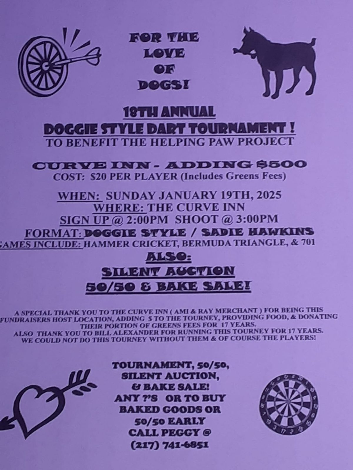 18th Annual Doggie Style Dart Tournament