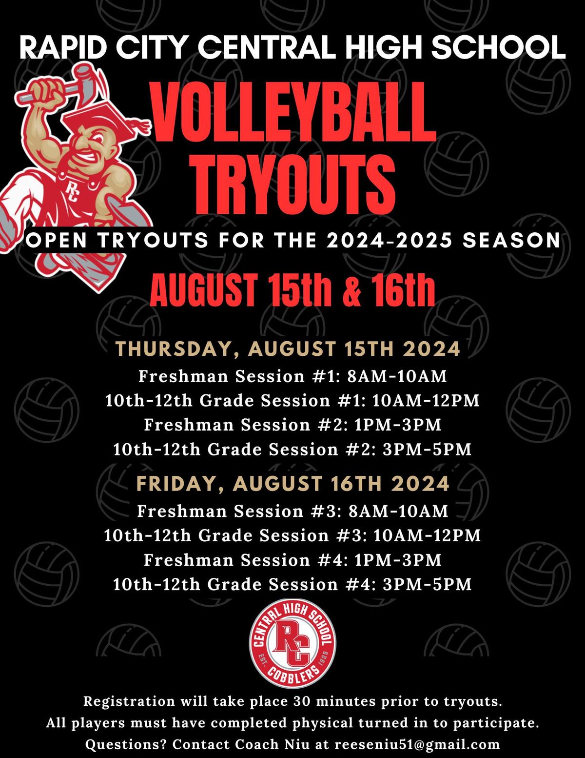 2024-2025 RC Central Cobbler Volleyball Tryouts