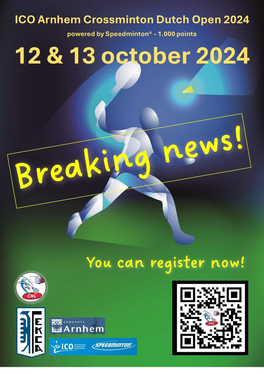 ICO Arnhem Crossminton Dutch Open 2024 - 1000 points - powered by speedminton