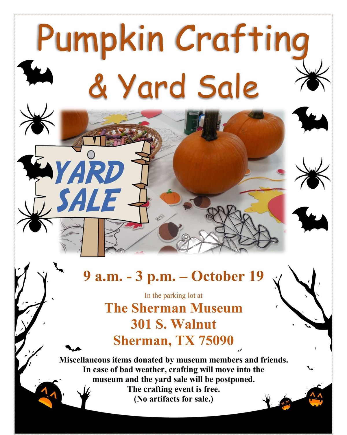 Pumpkin Crafting & Yard Sale