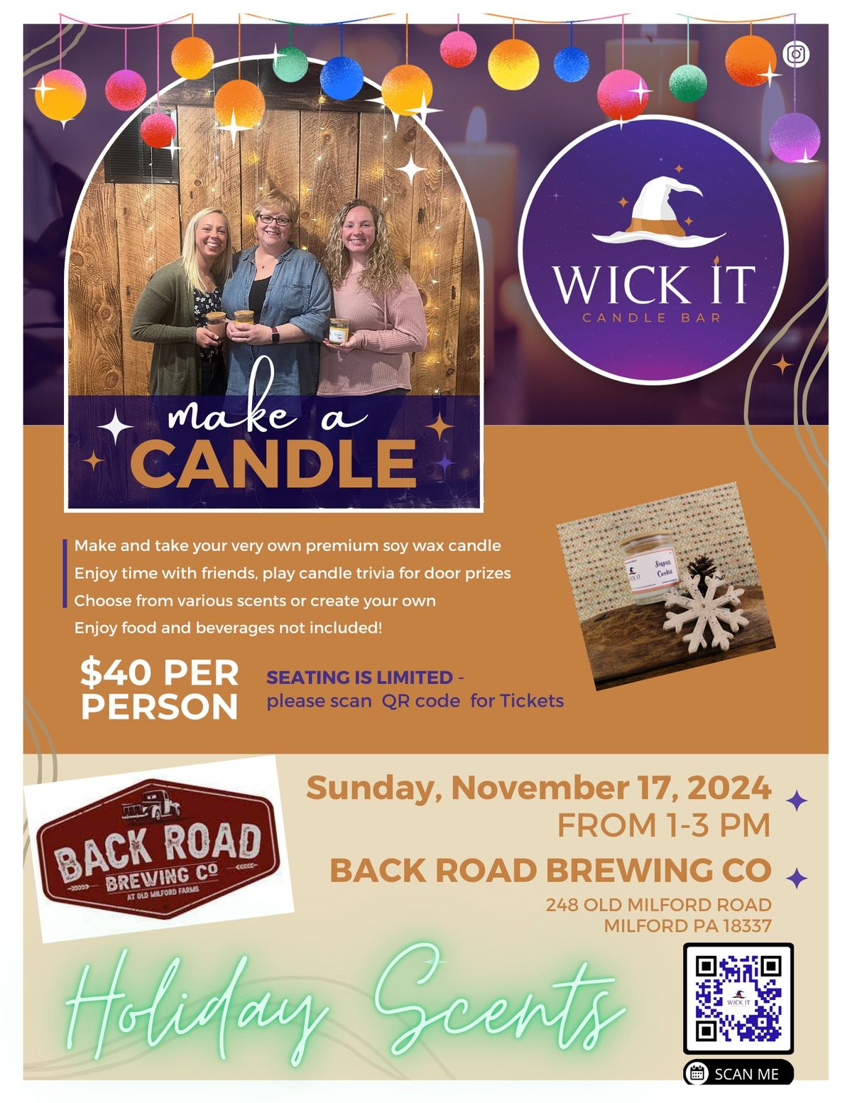 Candlemaking with Wick It l Back Road Brewing Co