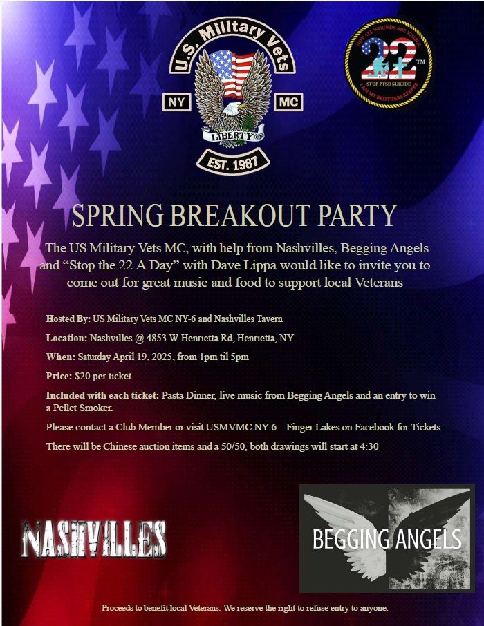 US Military Vets MC Finger Lakes Spring Breakout Party