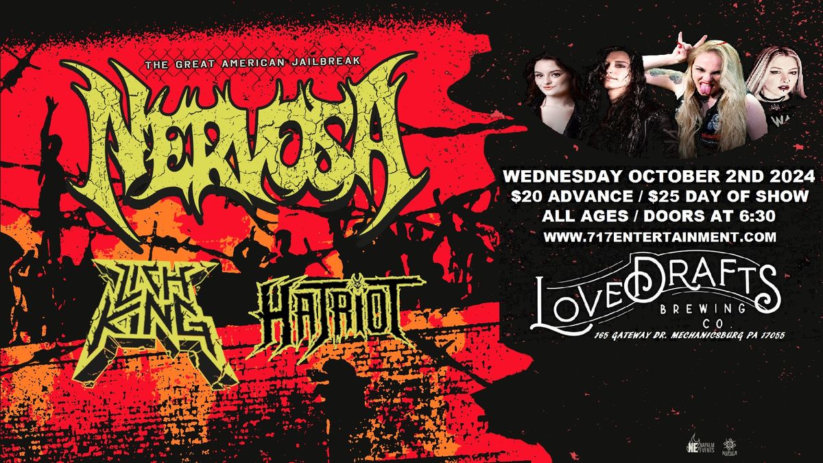 Nervosa w\/ Lich King & Hatriot at Lovedrafts 