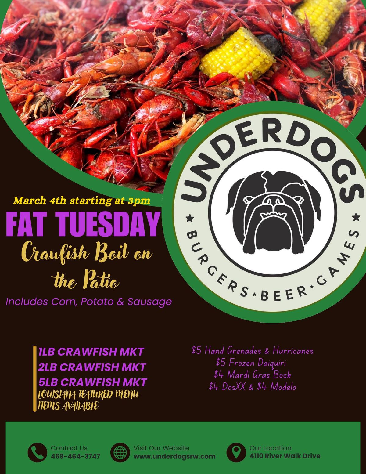 Fat Tuesday Low Country Crawfish Boil 