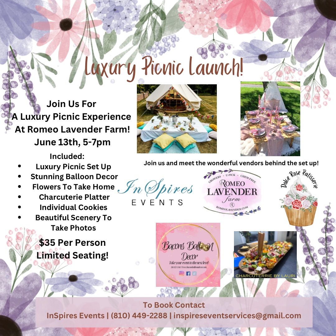 Luxury Picnic Launch At Romeo Lavender Farm