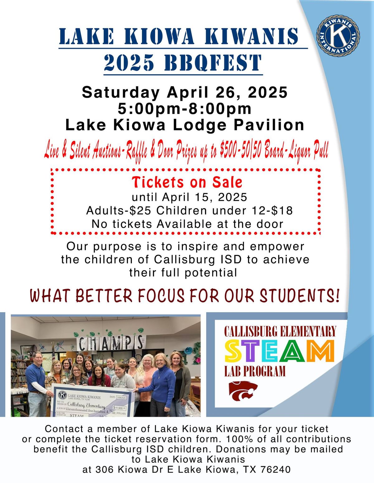 Lake Kiowa Kiwanis 2025 Annual BBQFest 