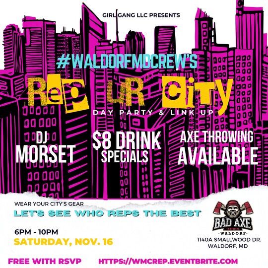 #WALDORFMDCREW\u2019S REP UR CITY DAY PARTY & LINK UP