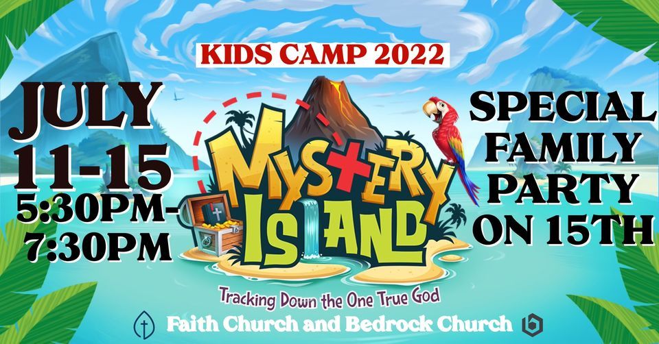 Mystery Island VBS, Faith Sarasota, 11 July to 15 July