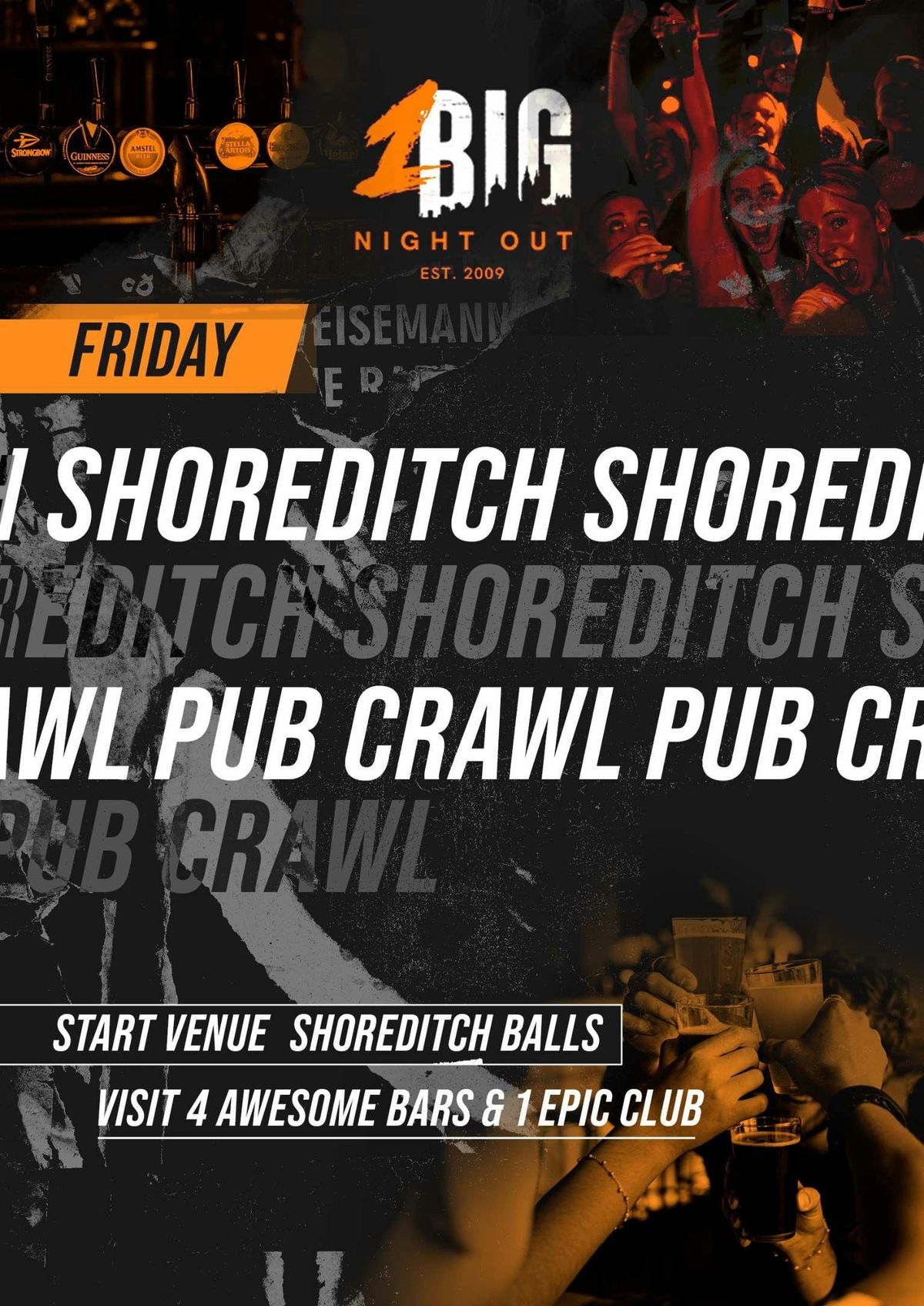 1BNO SHOREDITCH PUB CRAWL - FRIDAY 13TH DECEMBER