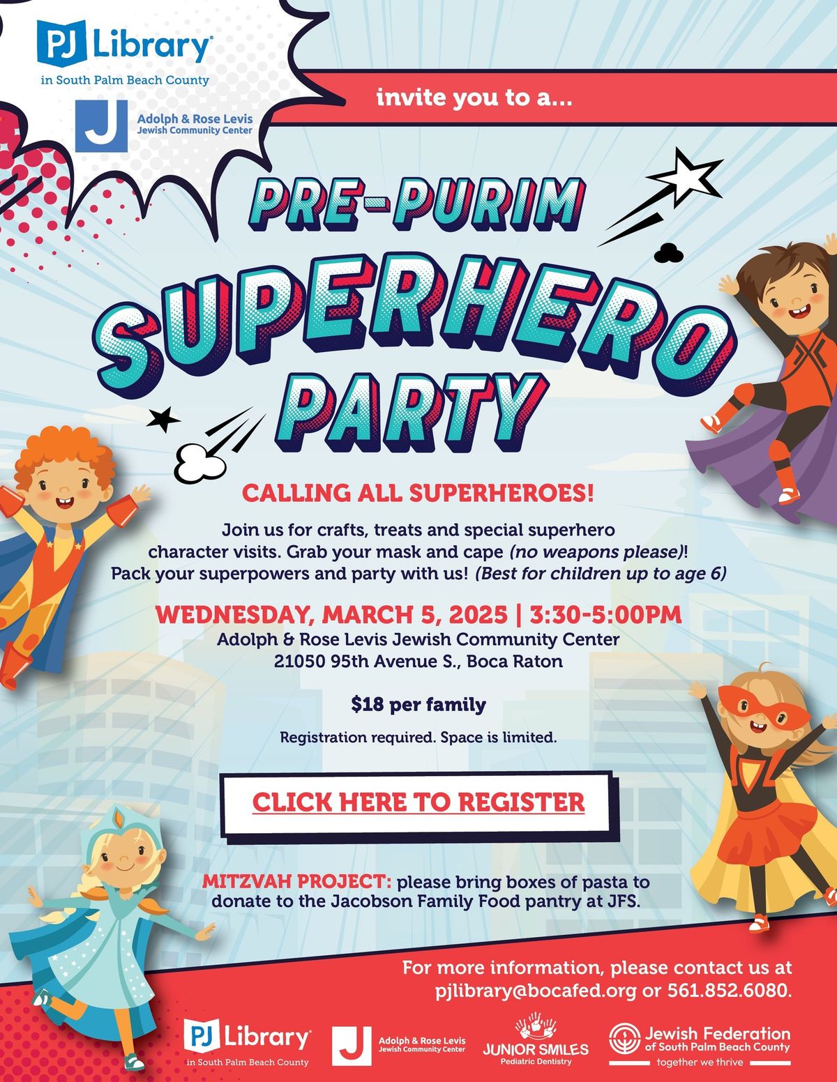 Pre-Purim Superhero Party 